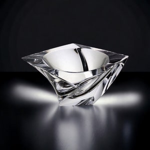 Orrefors Tornado Bowl Crystal Sweden Art Glass Signed Numbered 65341-13 Vintage