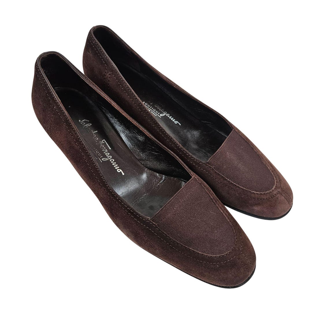 Salvatore Ferragamo Shoes Size 9.5B Womens Brown Suede Slip  display picture 1