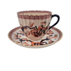 Crown Devon tekopp fat indisk Staffordshire S F & Co antikt transferware