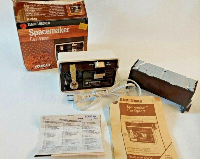 Ouvre-boîte électrique Vintage Black & Decker Espacemaker - NEUF Sous Scellé - Modèle EC60CAD