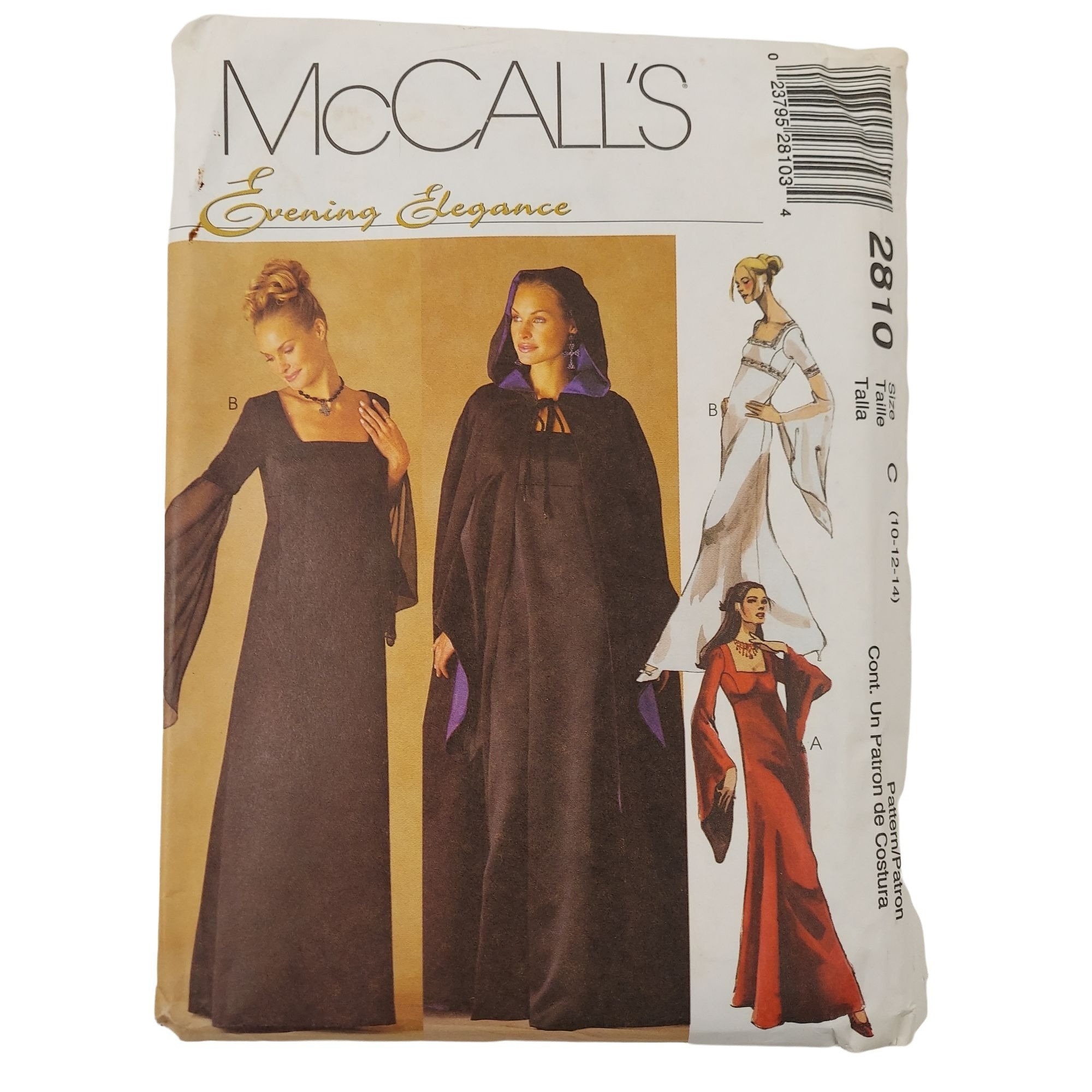 McCall's Pattern 2810 Eveing Elegance Size 10 12 14 Uncut Factory Folded 2000