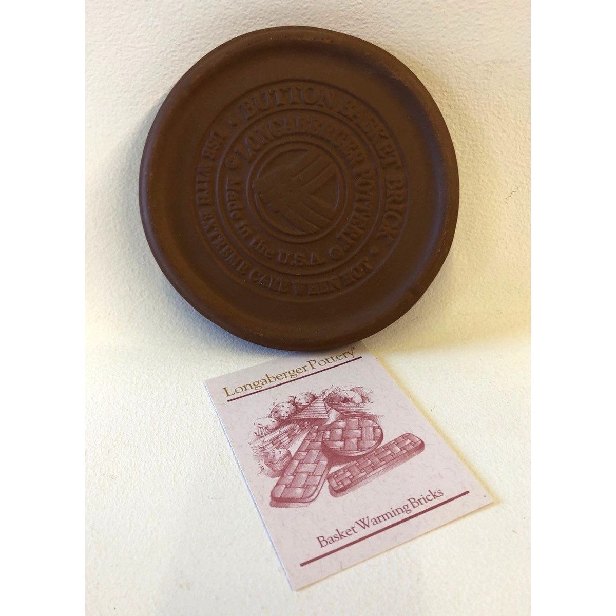 Longaberger Button Basket Warmer Brick Terracotta 30198 Weave Pattern New - Etsy