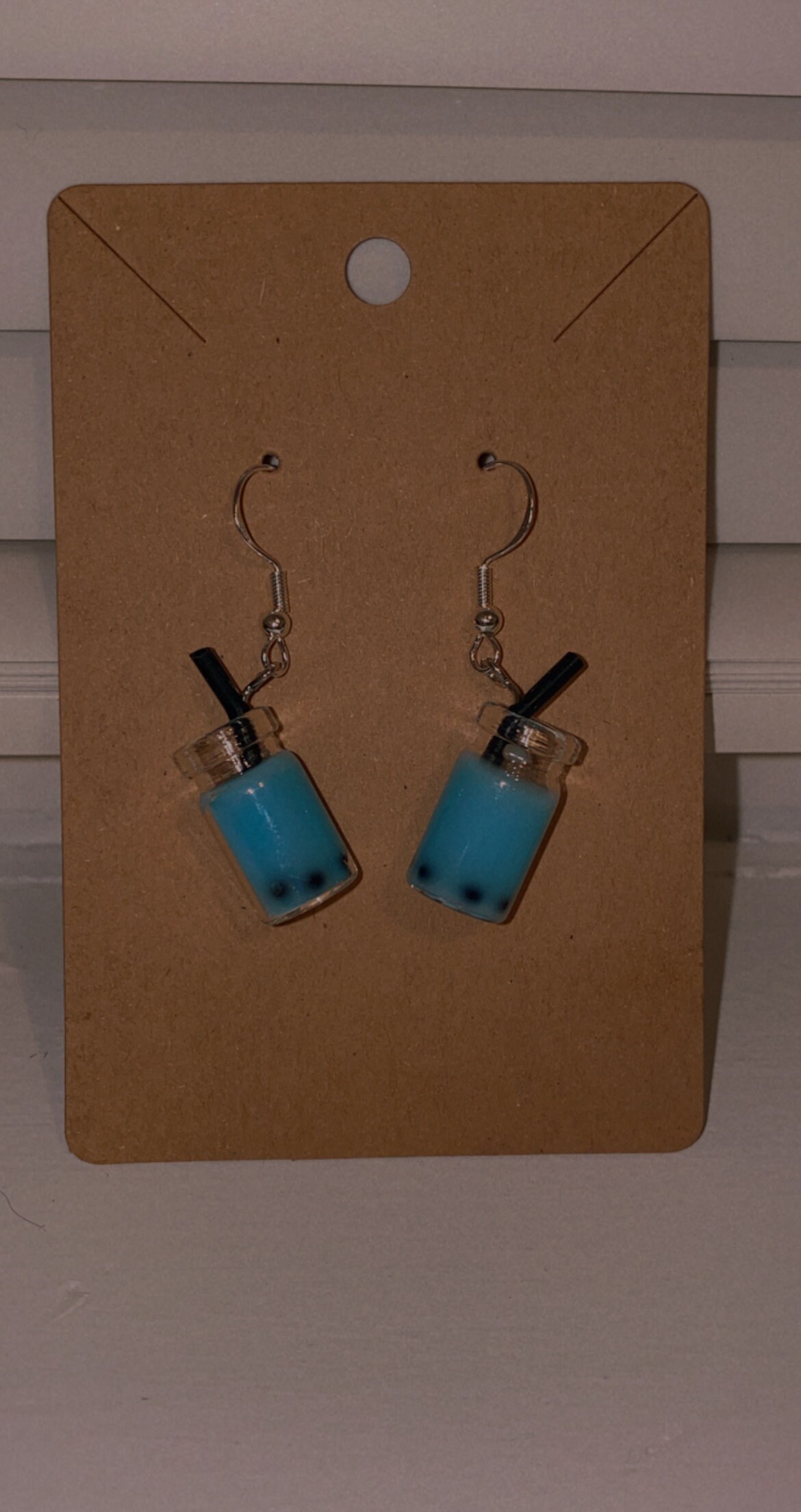 Blue boba tea earrings Etsy