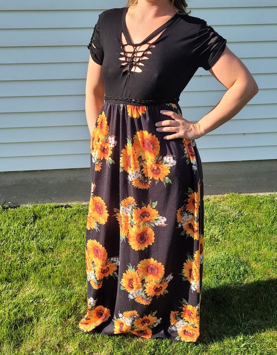 Plus size sunflower maxi dress hotsell