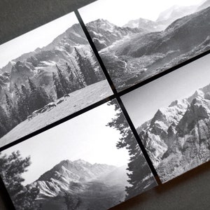 4er Set s/w Postkarten - Zugspitze, Alpspitze, Waxenstein, Jubiläumsgrat, Eibsee, Zugspitzmassiv, Alpen Berge, Alps Mountains