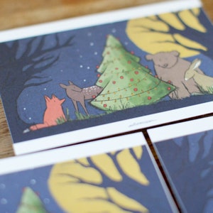 Lot de 3 - Animaux assis autour du sapin de Noël