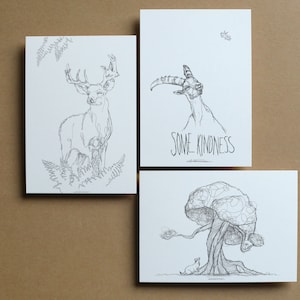 Conjunto de 3 - Ilustração de Animais