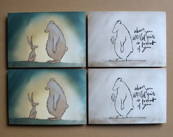 Set of 4 postcards - bears