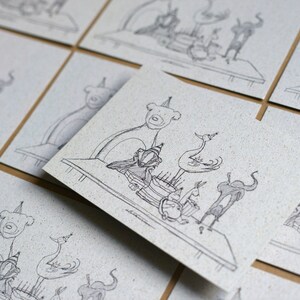 10 x Tiergeburtstag und Partypostkarten - Illustration