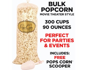 Gourmet Popcorn Bulk – 300 Cups, Party Buffet with Free Scooper