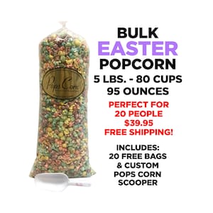 Gourmet Pops Corn Easter BULK/WHOLESALE Popcorn-5 Gal.-80 Cups-95 Oz-Free Sanitary Scooper!!