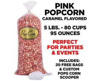 Gourmet Popcorn-It's a Girl-Bulk Wholesale Pink Popcorn-5 Gal-80 Cups 95 oz.  Baby Shower Popcorn-Gender Revel-Bar-Station-Party Favors