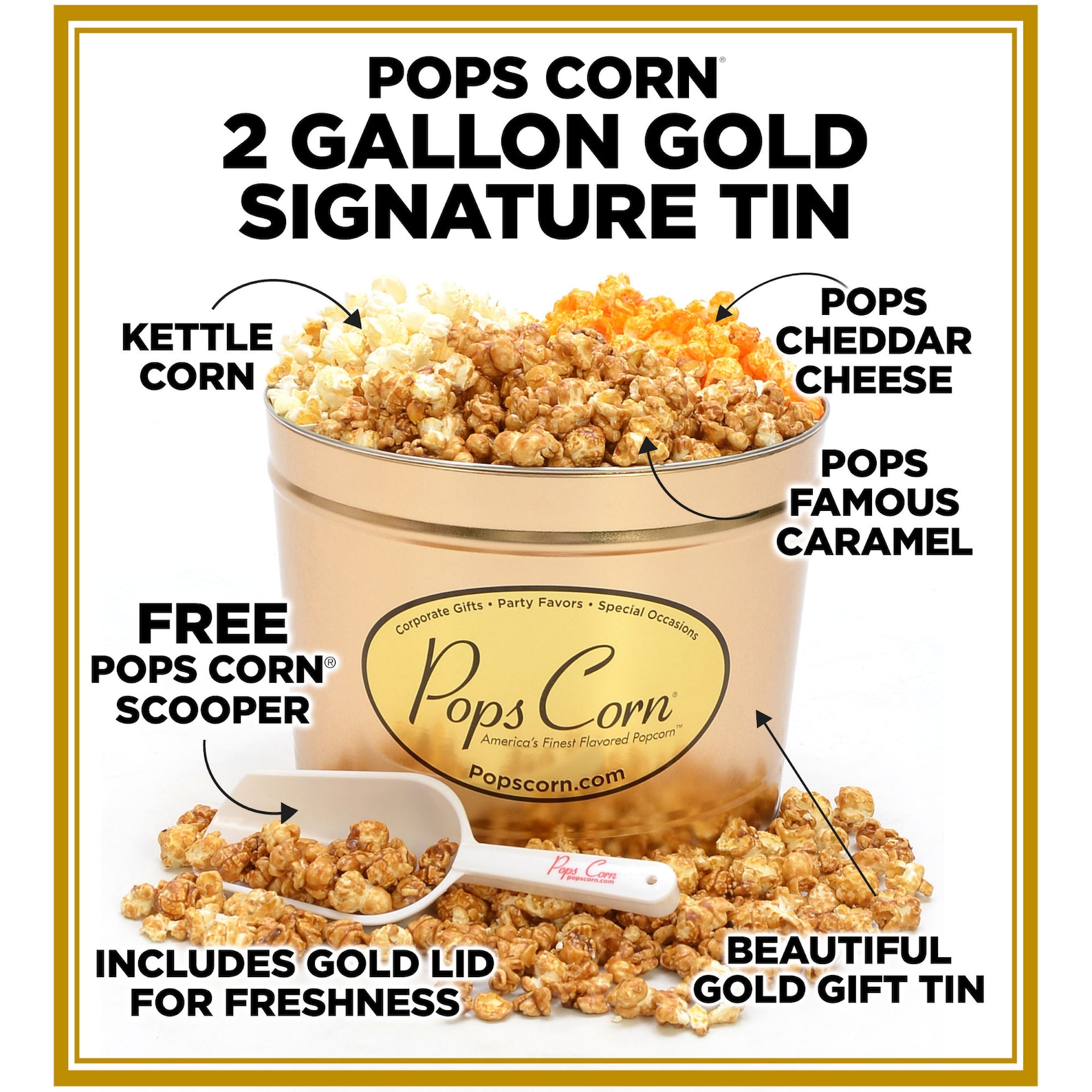 Gourmet Popcorn Tin2 Large Gallonsour 3 Most Popular Etsy