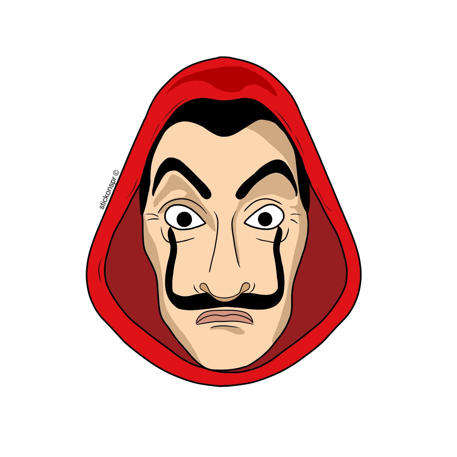 Money Heist Mask Sticker Etsy