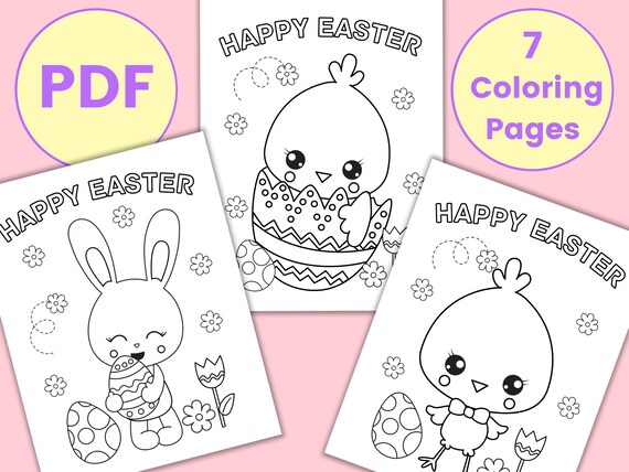 Easter Coloring Pages Printable Coloring Pages for Kids | Etsy