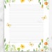 Yellow Floral Stationery, Floral Printable Stationery Paper, Floral ...