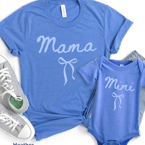 Mama and Mini Coquette Bow Shirt Mama Mini Matching Mommy And Me Shirt Mothers Day Gift Coquette Mama Mini Mother Daughter Shirts Bow