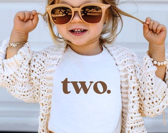 Second Birthday Shirt Two Shirt for Boy Two Shirt Girl Vintage Toddler T Shirt Natural Toddler Shirt 2nd Birthday TShirt 2 Year Old Vintage
