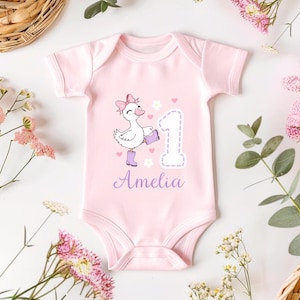 Custom Birthday Girl Shirt with Goose Birthday Party 1St Birthday Outfit Girl First Birthday Shirt Goose 1st Birthday Girl 1St Birthday Tee