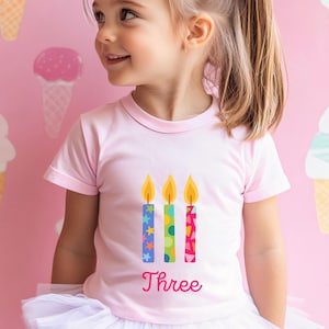 3rd Birthday Shirt Third Birthday Shirt Three Birthday Shirt Three Candle Shirt 3 Year Old Birthday Girl Birthday Shirt 3rd Birthday Outfit