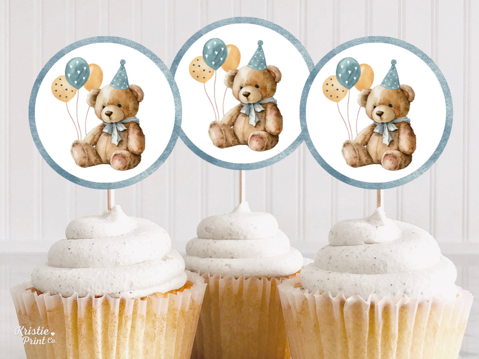 32Pcs Bear Cupcake Toppers Moon Baby Shower Cake Topper Decorations...