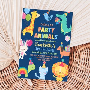 Calling All Party Animals Invitation Kids Birthday Invite Party Animals Invite Any Age Birthday Invitation Safari Birthday Editable PA1