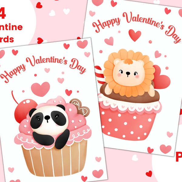 Printable Class Valentines, Valentine Party Tag, Valentine Instant Download, Printable Valentine Classroom Cards, Kids Valentine Cards