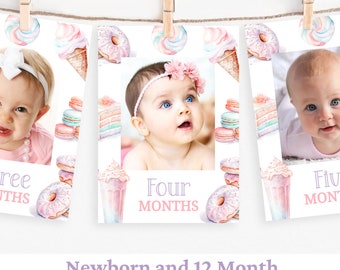 Sweet One Photo Banner First Birthday Monthly Photo Banner Sweet One Birthday 1St Birthday Girl First Year Photos 12 Months Banner SWE1