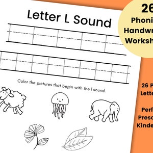 26 Phonics Worksheets, Letter Sounds Worksheet, Kindergarten Worksheets, Preschool Worksheets, Letter Sound Printable, Homeschool Phonics