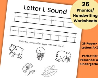 26 phonics worksheets letter sounds worksheet kindergarten etsy