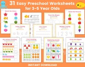 Preschool Worksheets for Kids, Toddler Worksheets, Number Worksheets for Preschool, Kindergarten, Preschool Printables, Homeschool, Letters