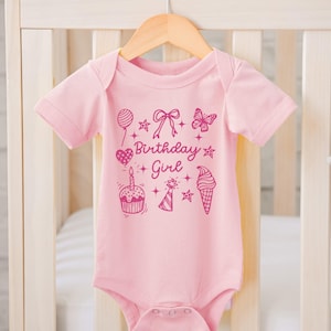 First Birthday Bodysuit Girl Birthday Shirt Baby Girl Outfit 1St Birthday Girl Bodysuit One Year Old Birthday Party Shirt Bow Shirt Baby