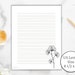 Printable Stationery Set, Black and White Floral Lined Paper ...
