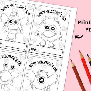 Valentine Classroom Cards Valentine Cards for Kids Printable - Etsy
