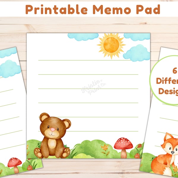 Memo Pad Printable Etsy