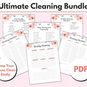Printable Cleaning Schedule, Daily, Weekly, Monthly, Cleaning Planner PDF,  Cleaning Checklist Bundle, House Cleaning Schedule Organizer