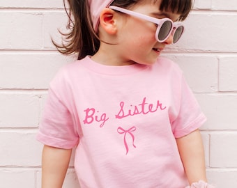 Big Sister Shirt Coquette Bow Shirt Big Sister TShirt Big Sister Shirt Announcement Gift for New Sister Promoted to Big Sister Toddler Shirt