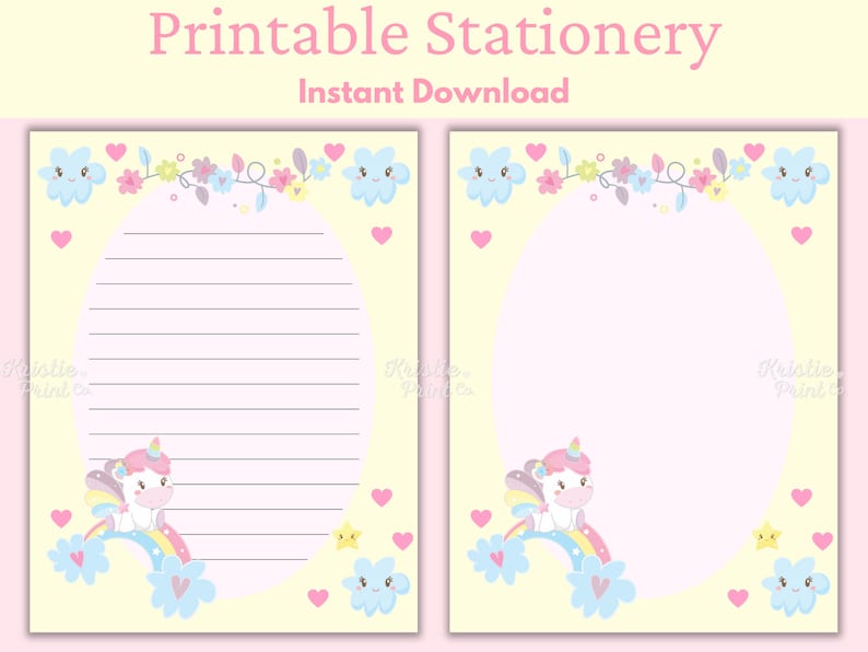 Little Girl Stationery Lined Stationery for Kids Primary Etsy