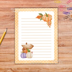 Fall Stationery Set, Stationery for Kids, Stationery Printable, Autumn ...