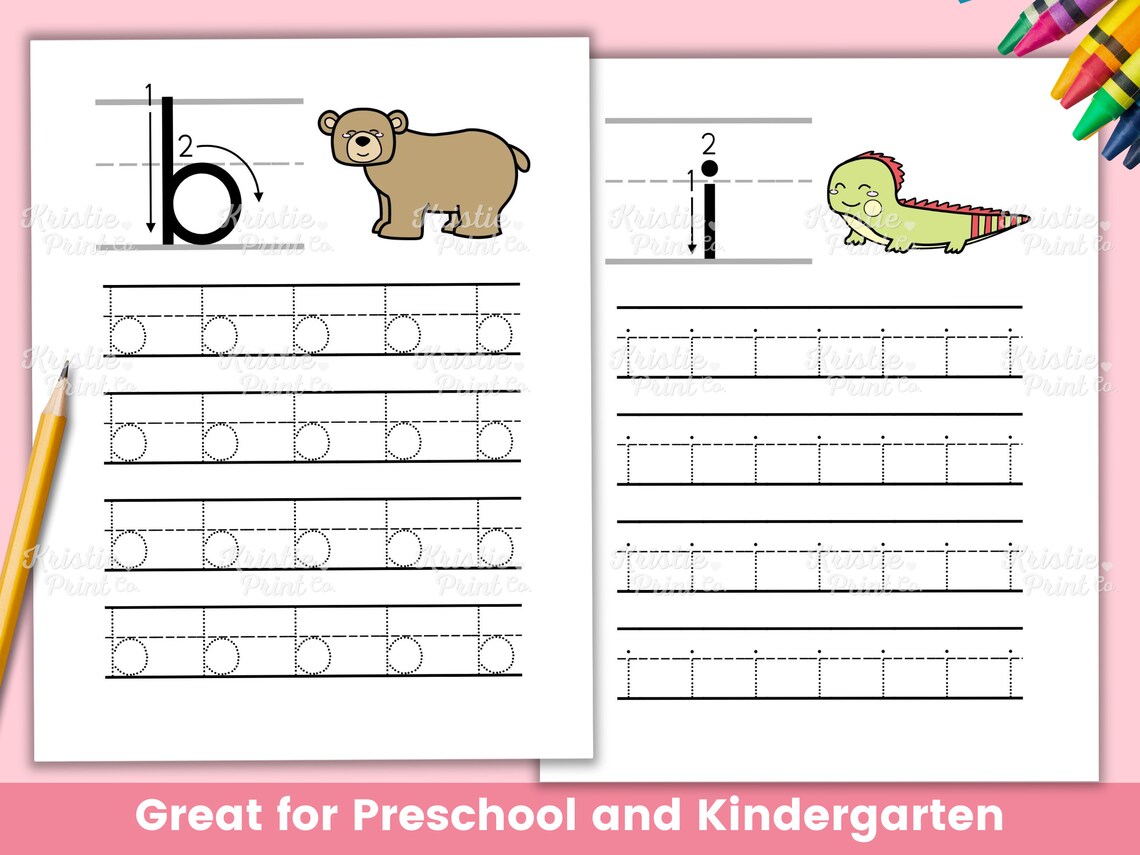 Lowercase Letters Printable, Letter Tracing Worksheets, Handwriting ...