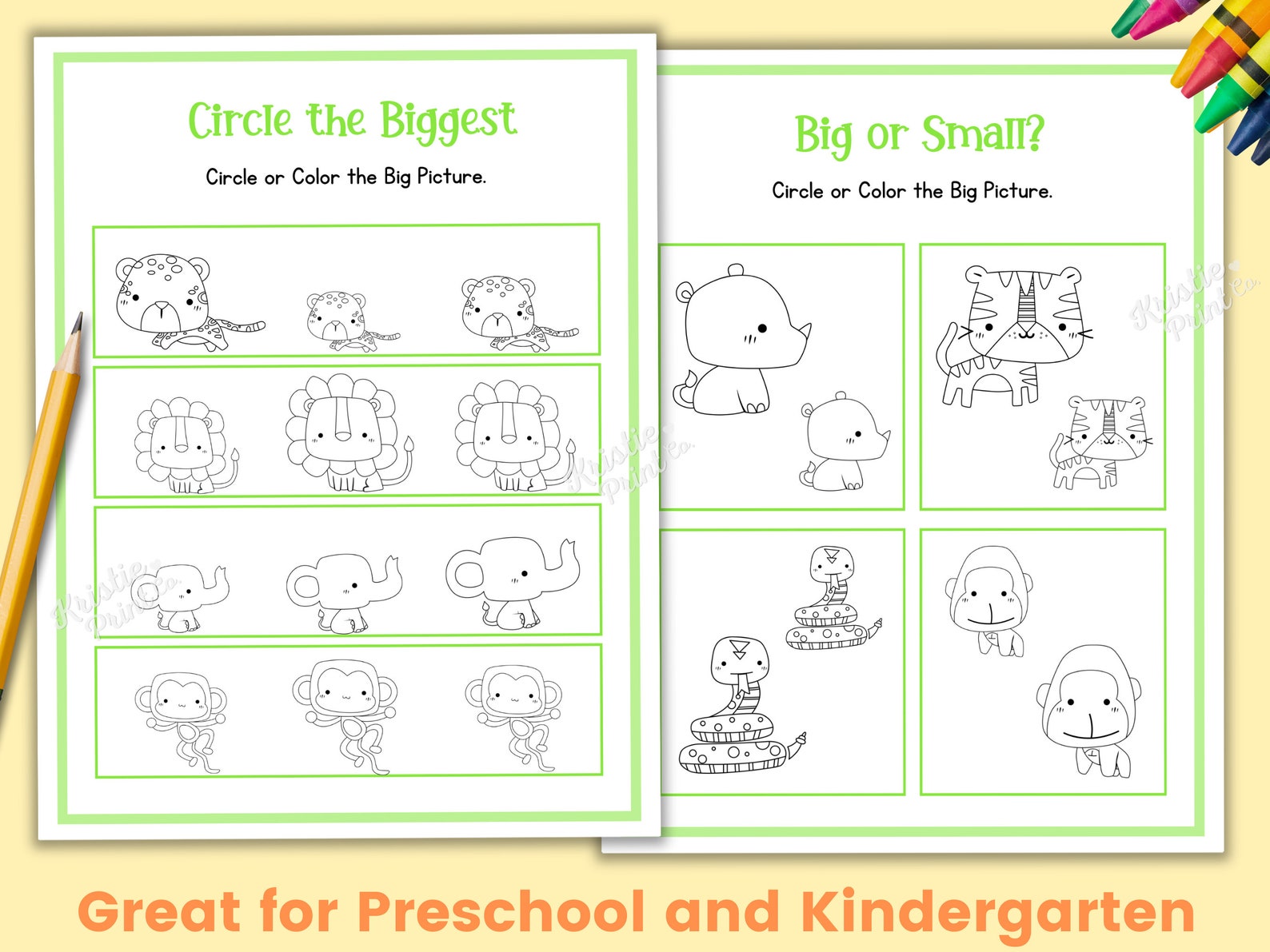 Big Small Worksheets, Preschool Worksheets for Kids, Kindergarten ...