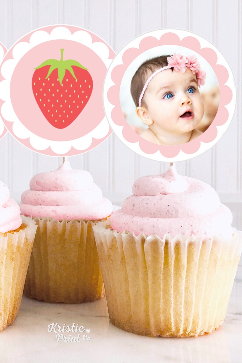 Berry First Birthday Cupcake Topper Strawberry Birthday Berry Sweet ...