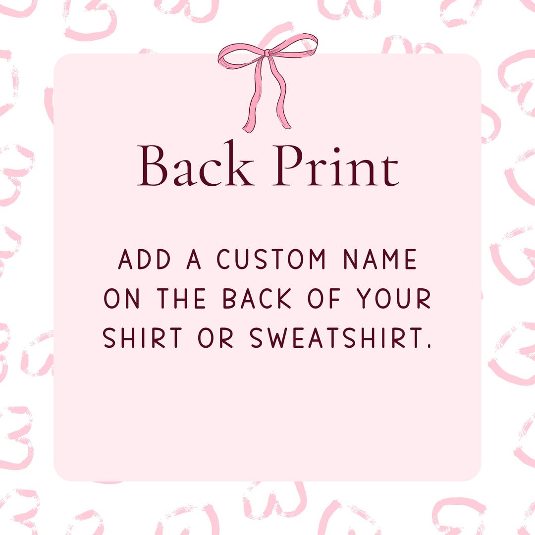 Custom Back Print for Shirt or Sweatshirt - Etsy