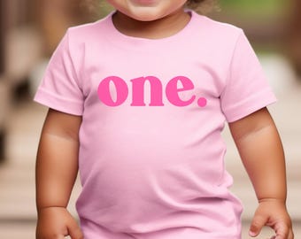 One Shirt First Birthday Shirt for Baby Girl Baby Shirt Birthday 1 Year Old Birthday Gift Vintage One Shirt Cake Smash Shirt 1st Bday TShirt