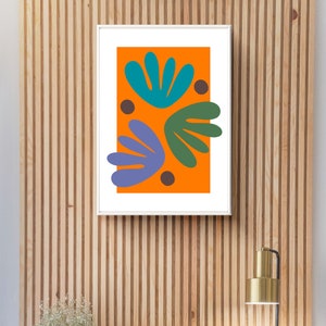 Colorful Wall Art Abstract Orange Fun Wall Art Orange And Blue Wall Prints Retro Art 70s Mid Century Modern Decor Bold Wall Art Print