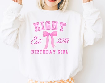 Personalized Eighth Birthday Shirt Girl 8th Birthday Shirt 8 Year Old Birthday Shirt 8th Birthday Gift Eight Birthday TShirt Est 2018 Custom