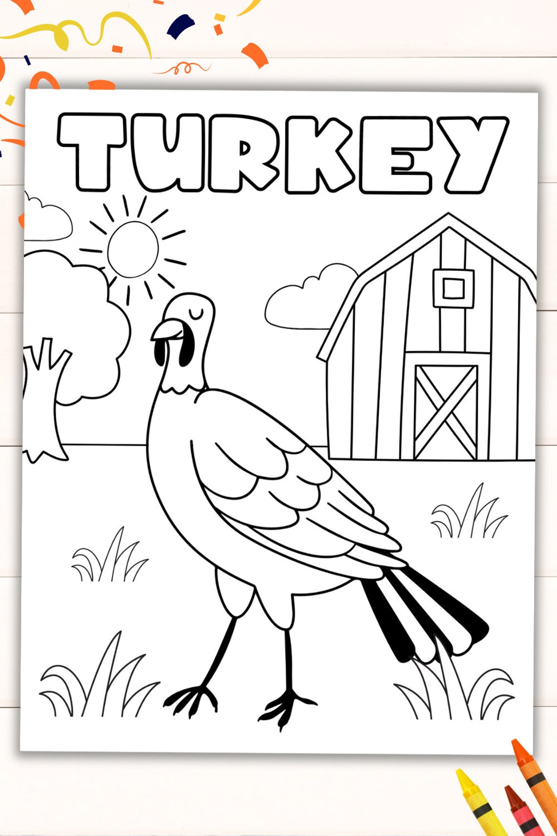 Cute Coloring Turkey Coloring Pages for Kids Kids Party Games ...