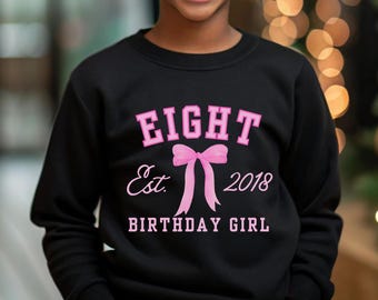 Personalized Eighth Birthday Shirt Girl 8th Birthday Shirt 8 Year Old Birthday Shirt 8th Birthday Gift Eight Birthday TShirt Est 2018 Custom