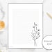 Printable Stationery Set, Black and White Floral Lined Paper ...