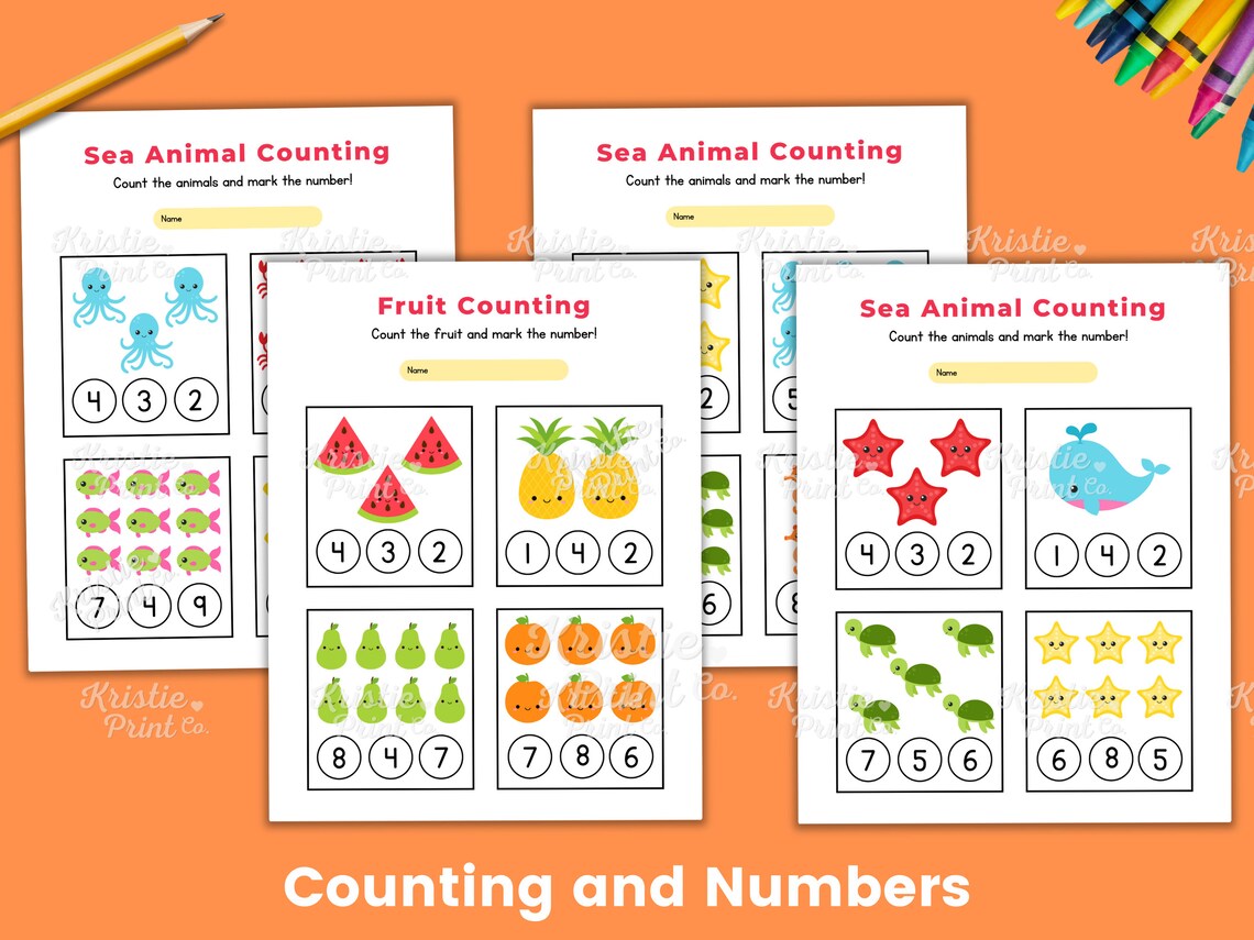 Preschool Worksheets for Kids Toddler Worksheets Number - Etsy